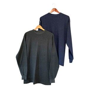 Lot of 2 Galaxy by Harvic Waffle Knit Thermal Pullovers Mens 2XL Blue Gray